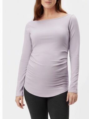 NWT Stowaway Collection Long Sleeve Top Lavender Maternity Size XL